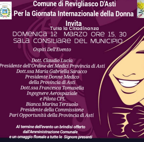 Revigliasco d'Asti | Convegno per Giornata Internazionale della Donna